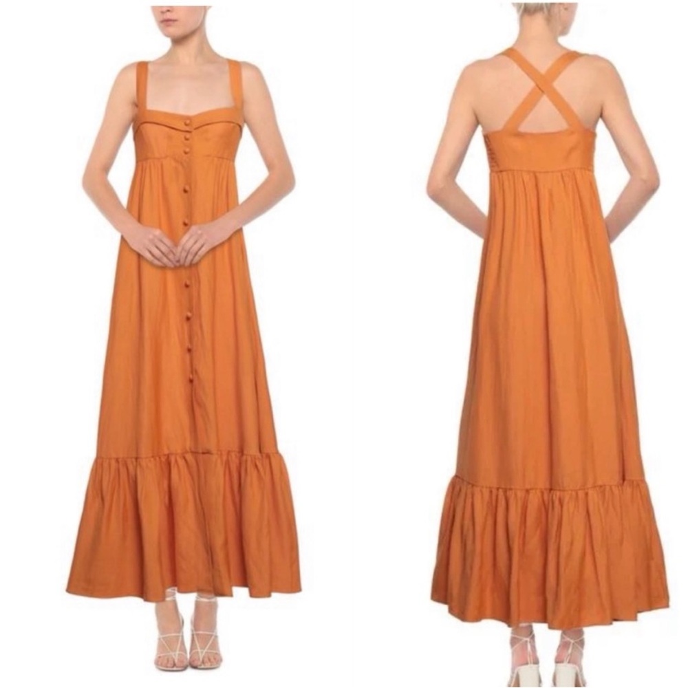 Sandro Orange Midi Dress